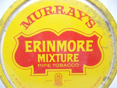 Murrays Erinmore Mixture Pipe Tobacco  3 1/2'' EMPTY Tin Norther Ireland Belfast