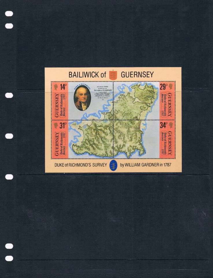 at $3.25 Scott Value - 1987 GUERNSEY Island Map s/s 18th Century CV MNH NH UM - Image 2 of 4