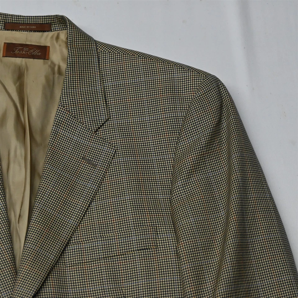 Blazer Abrigo Deportivo Vitale Barberis Canonico 40S Dorado Glenn Check Lana Foto 2 de 4