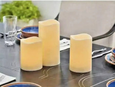 3-Piece Set of Jumbo Outdoor LED Candles, Flameless, Battery Operated - New