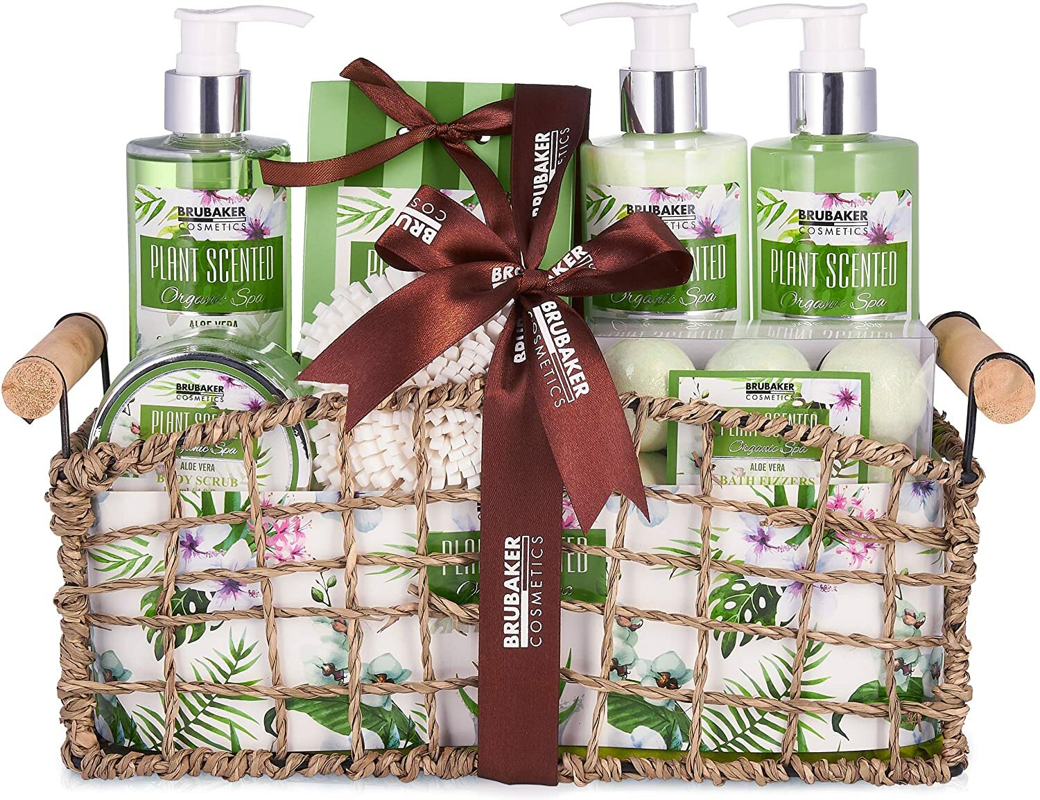 BRUBAKER Mujer Regalo Baño y Ducha Aloe Vera Set Hogar Spa 13 Piezas en Cesta
