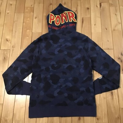 BAPE Jacquard camo Shark full zip hoodie blue camo A Bathing Ape