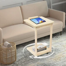 Movable Solid Wood Home Side Square Folding Coffee Side Table Adjustable Angle