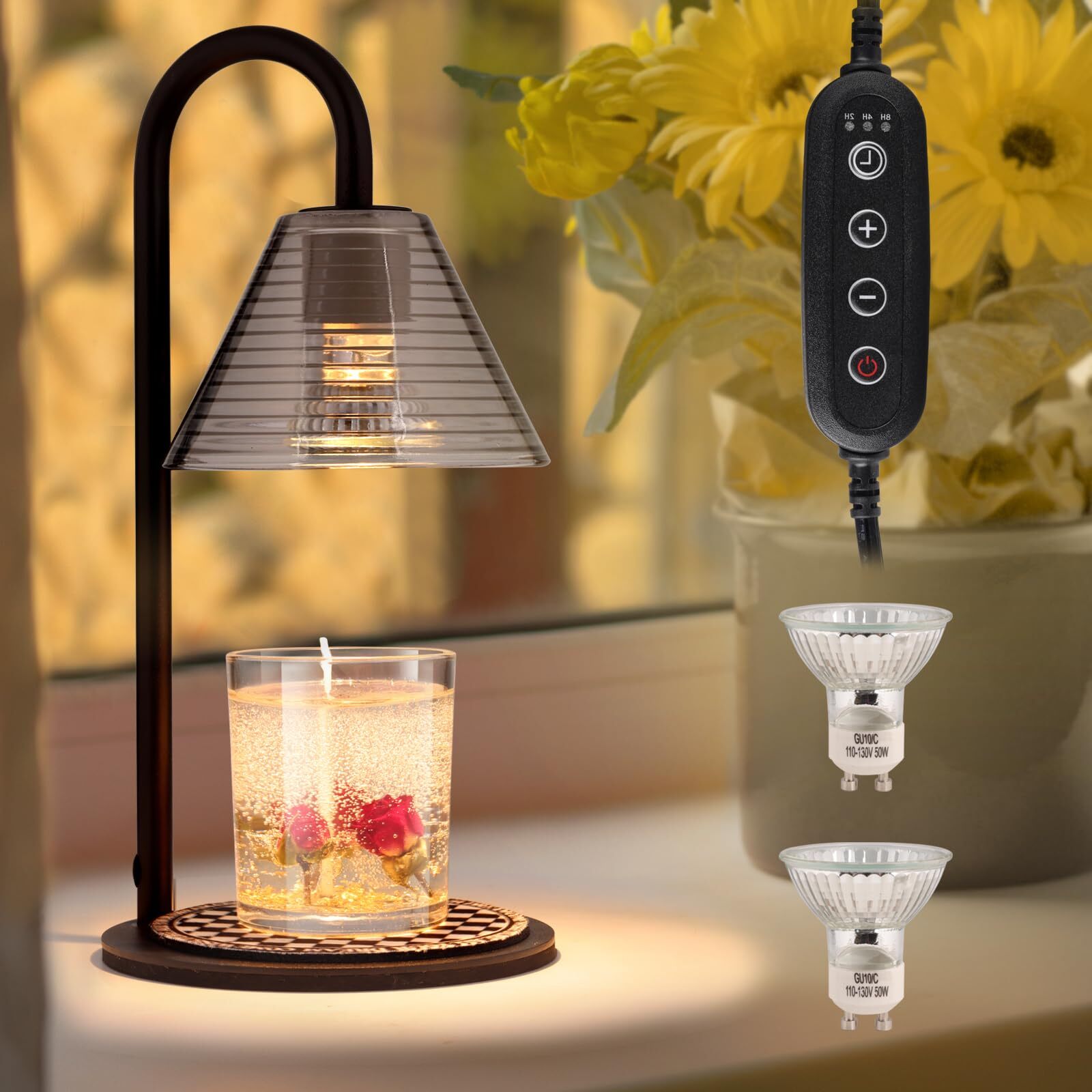 Electric Candle Warmer Lamp with Timer – Perfect Gift for Mom & Bedroom Decor-image