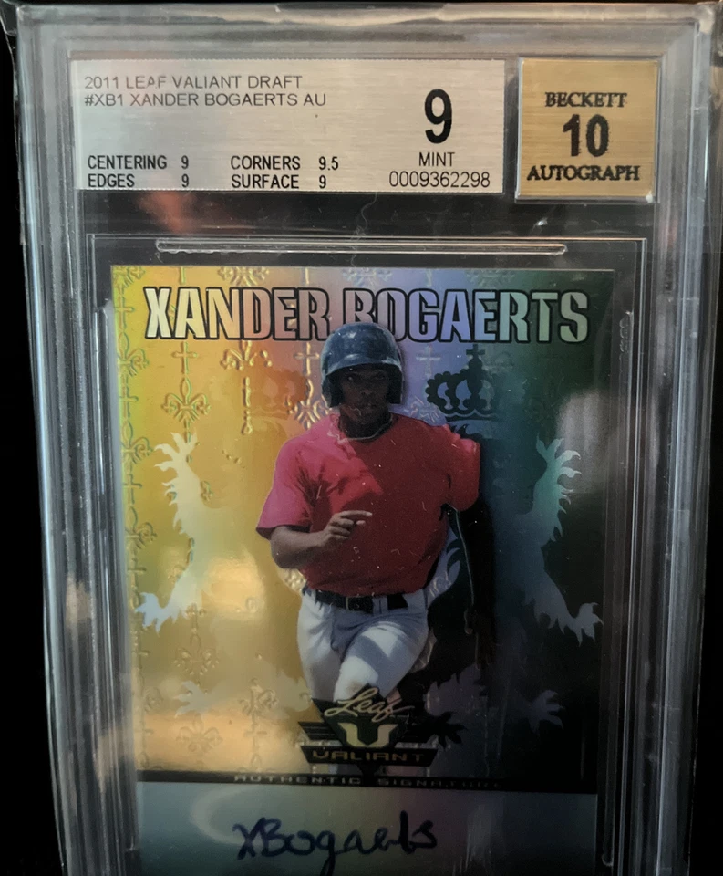 Xander Bogaerts 2011 Leaf Valiant Draft RC autógrafo BGS 9/10 Foto 4 de 4