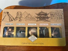 True Genius Curated Collection: 5 Brainteaser Puzzles Wood & Metal
