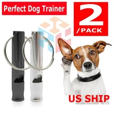 2 PCS SET Hot Pet Dog Training Whistle Dog Obedience Stop Barking Pet US SHIP