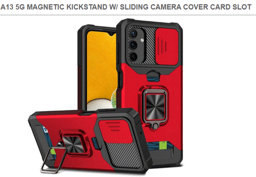 Magnetic Case Stand Black Blue Red Rugged Protector Case Cover For Galaxy A13 5G - Picture 3 of 5