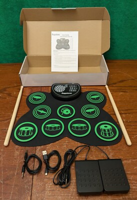Ragstone Electronic Roll Up Drum Kit with Foot Pedals and Drumsticks - Open Box