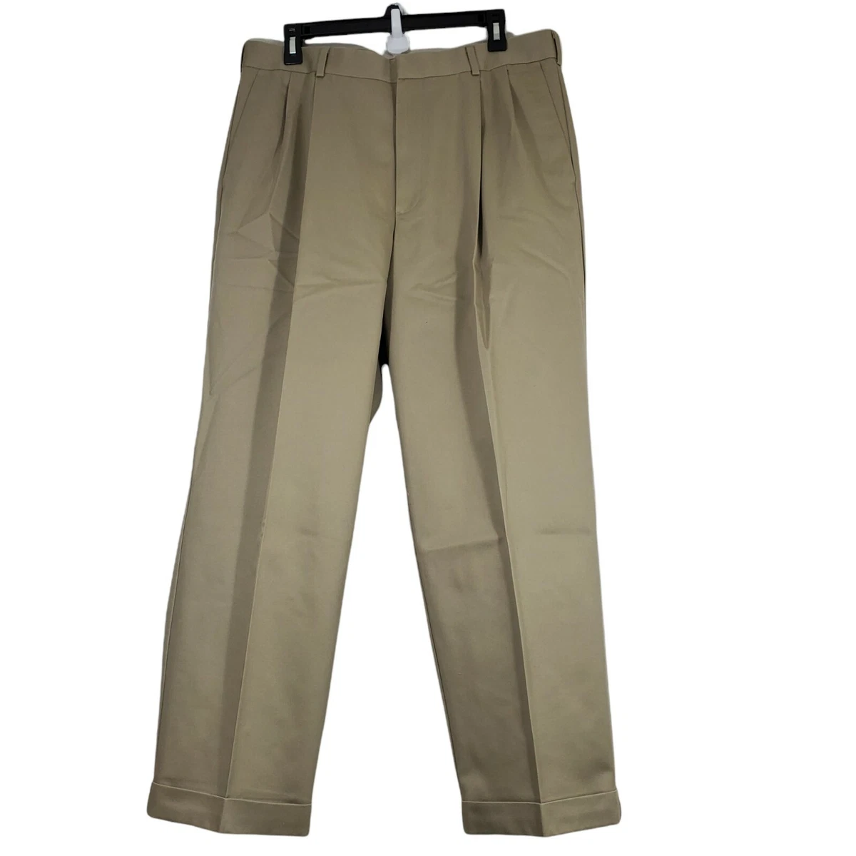 Dockers Premium D4 Relaxed Fit Khaki Pleated Front Pant 100 Cotton Beige 34x29