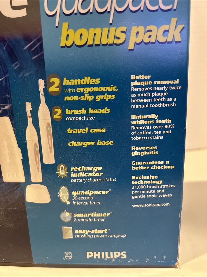 Optiva Sonicare Sonic Toothbrush Quadpacer 2 Handles Sealed | eBay