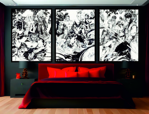 Jim Lee - X-Men Triptychon Kunst (2002-2012) 3er Set Comics Film Superheld BW Art - Bild 1 von 10