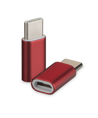 USB 3.1 Typ-C auf Micro USB Adapter rot für Motorola Moto G31 Type-C Stecker