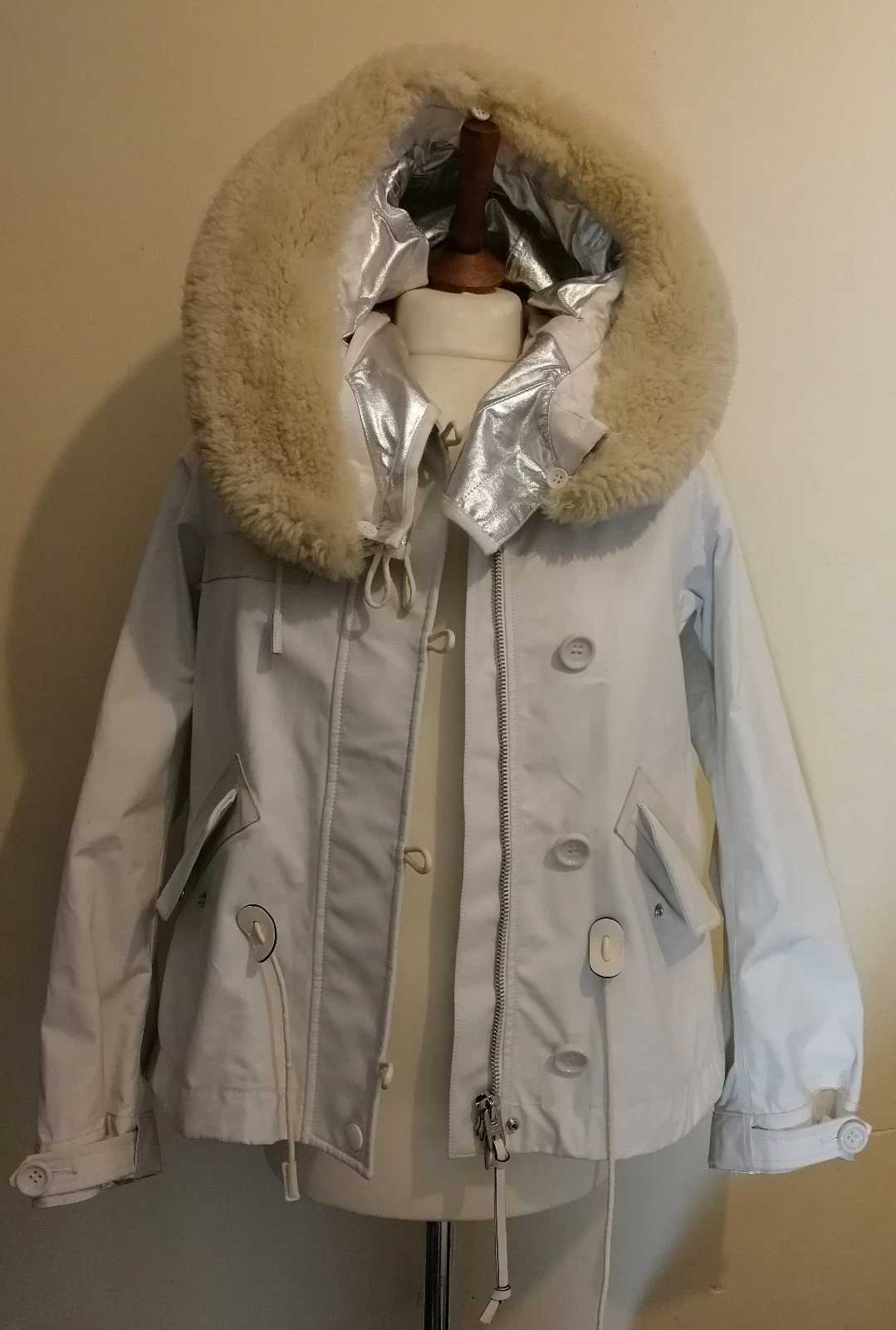 COACH Snorkel Parka Waterproof Jacket White Size XS uk 6 RRP £925