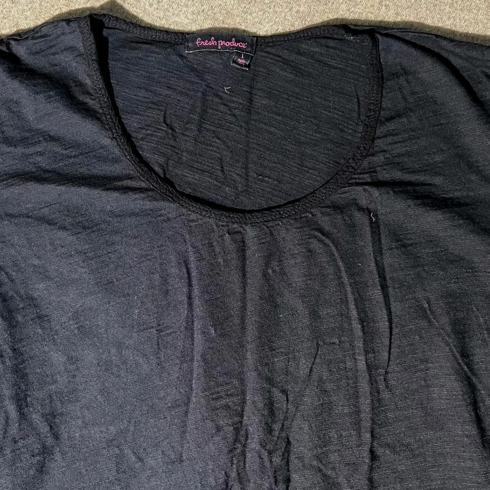 Top túnica Fresh Produce para mujer talla grande negro informal algodón  Foto 3 de 4