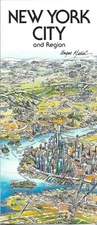Map of New York City & Region, by Unique Media, Folded Artistic Illustrated Map