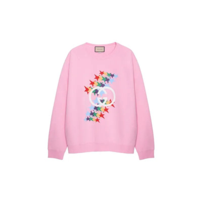 GUCCI 100% Cotton Sweatshirts Men Pink 626990-XJDNK-5904
