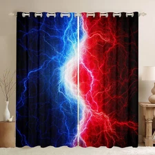 Abstract Lightning Gamer Blackout Curtains 42"W x 63"L