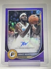 JARACE WALKER 2025-26 BOWMAN CHROME AUTO PURPLE REFRACTOR /250 PACERS Q3882