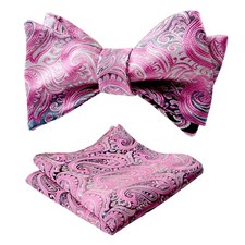 Men's UNTIED Gradient Paisley Self Bow Tie and Hanky Set 2 PCS Formal