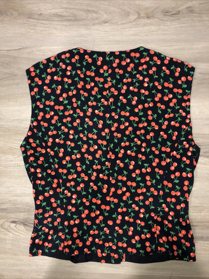 Chaleco vintage de cerezas de seda Valentino Foto 3 de 3