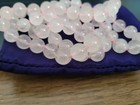 NECKLACE NATURAL PINK ROSE QUARTZ BEAD BALL CONTINOUS STRAND VINTAGE — photo 5