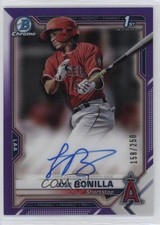 2021 Bowman Chrome Prospect Purple Refractor 158/250 Jose Bonilla Auto 1cc7