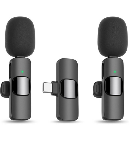 Professional Wireless Lavalier Lapel Microphone for iPhone iPad Podcast