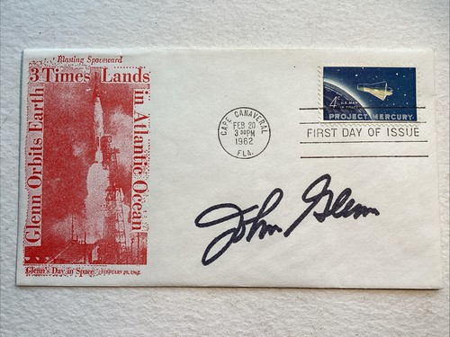 Rare J (John) A Glenn Jr. Signed Cachet FDC Of First Space Flight On Feb.20,1962