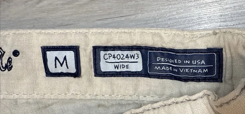 Pantalones cargo Miss Me de lino pierna ancha talla mediana beige bolsillos con cordón Foto 4 de 4