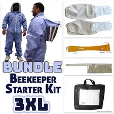 3XL Premium Bee Keeper Suit Kit by Jawadis with Gloves, Hive Tool & Brush