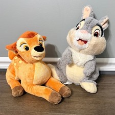 Disney Store Exclusive Bambi and Thumper Plush Set Stamped Authentic Stuffed Toy