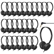 Headphones Bulk 24 Pack for Classroom School, Durable Wholesale Wired Earphon...