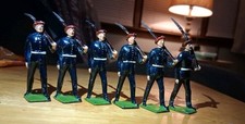 BRITAINS Lot 6 British Airborne Marching Lead Soldiers Hand Painted Movable Arm