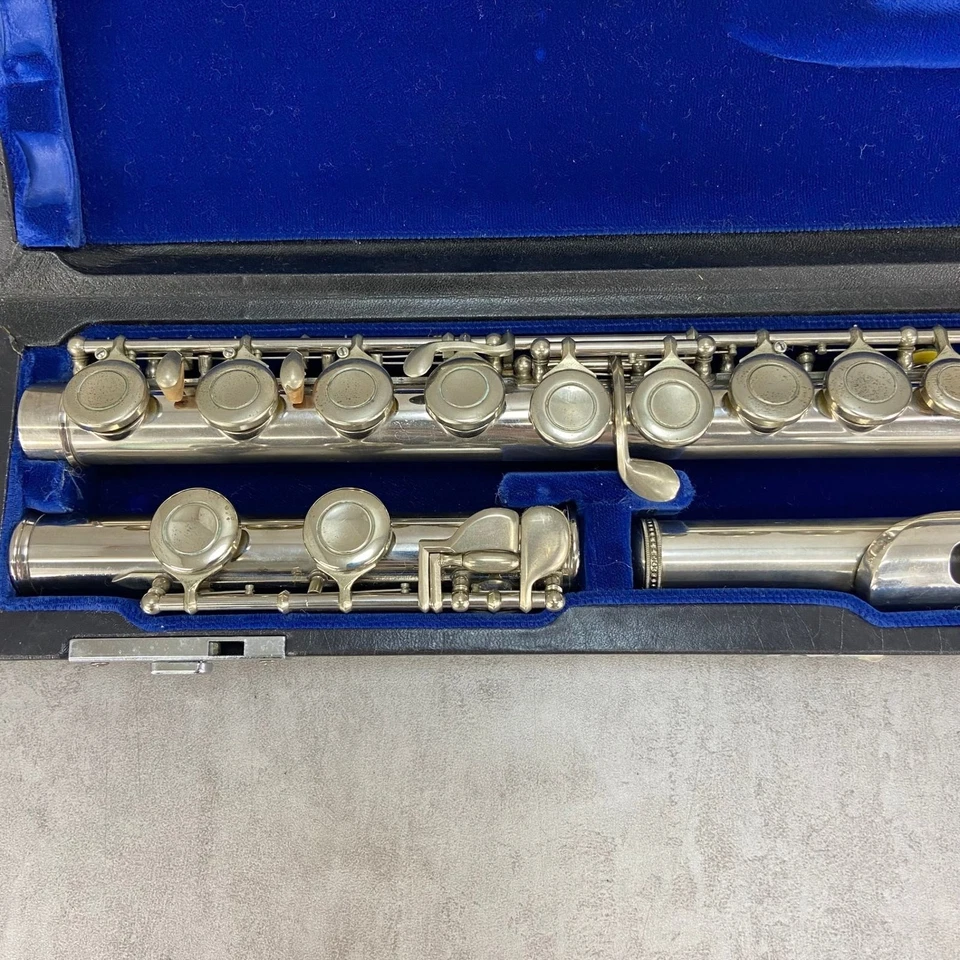 Instrumento de sopro Muramatsu M-120 M120 flauta prata cabeça junta operação verificada - Imagem 2 de 4