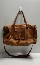 Komal's Passion Leather Brown Duffel Bag Large Travel Weekender Shoulder Strap