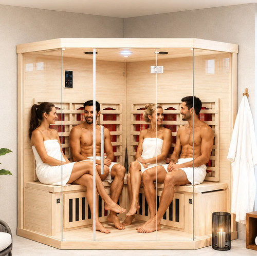 The Miracle Sauna Luxury 4 Person Corner Far