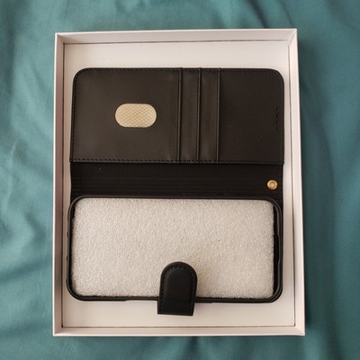 Iphone 16 Wallet Case Black Flip Folio Card Holder Magnetic Closure 