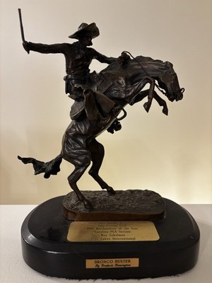 Frederic Remington Bronco Buster Bronze Western Cowboy Sculpture
