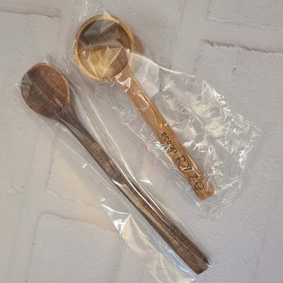 RYZE Wooden Acacia Spoon & Scoop Brown Kitchen Mushroom Coffee Scoop Tools 2 Pc