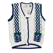 NWT Portraits By Northern Isles Hand Knit Sweater Vest Size Medium