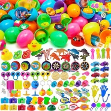 JOYIN 48Pcs Easter Eggs with Toys Inside, Prefilled Easter Eggs with Popular