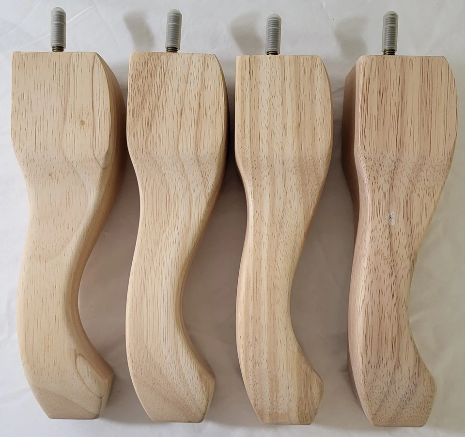 Твердое дерево мебель ноги королевы Анны ножки - набор из 4 - совершенно новый - Изображение 4 из 4