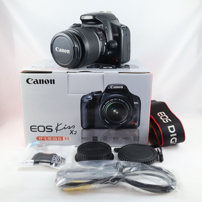 Canon EOS Rebel XSi 450D Kiss X2 DSLR + 18-55mm IS Lens Kit Boxed Tested
