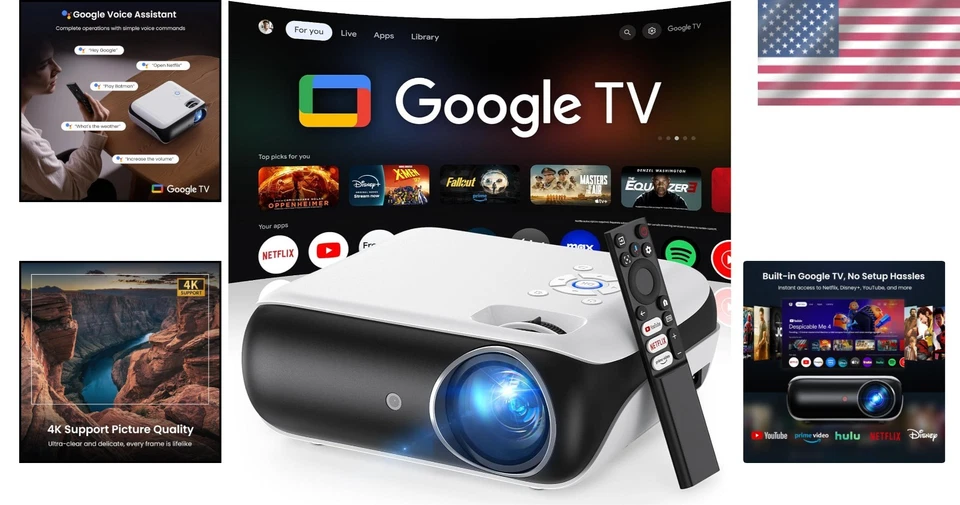Official Google TV Smart Projector, 4K UHD Home Theater - Image 2 of 4