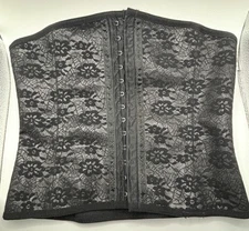 Corset Stretch M&D Fajas Colombiana Black Lace Floral Sz M ClipOn Goth Shapewear