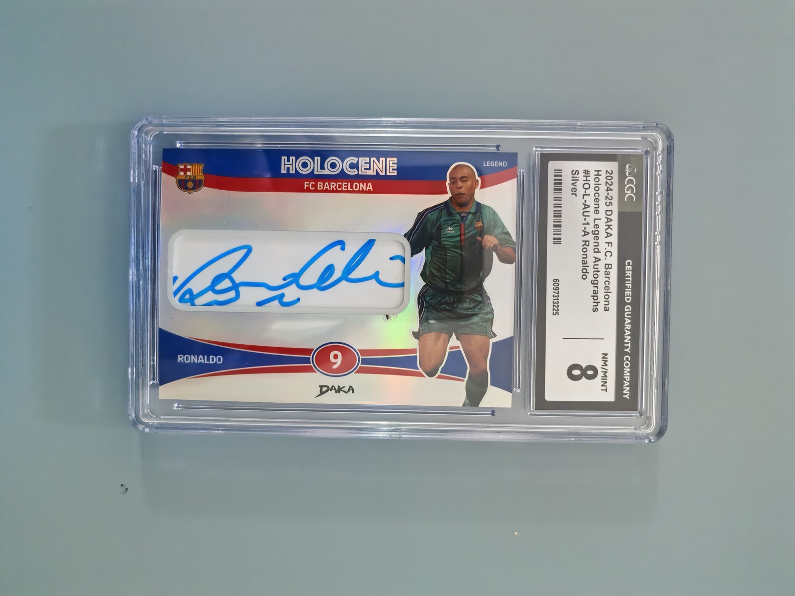 Ronaldo Nazario 2024-25 Daka Barcelona Holocene Autograph On Card Auto /15 CGC8