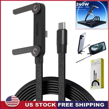 240W 2-in-1 USB C Fast Charg Cable Rotatable Stand Holder PlayiAN While Charging