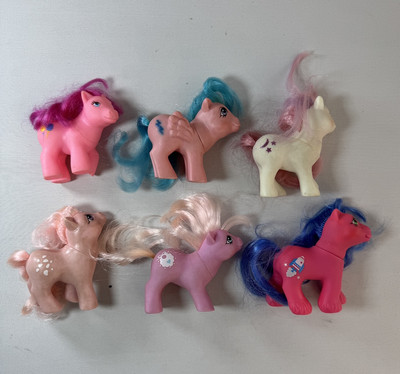 My Little Pony Vintage G1 Lot Of 6 Small Ponies Countdown Firefly Tiddly Winks
