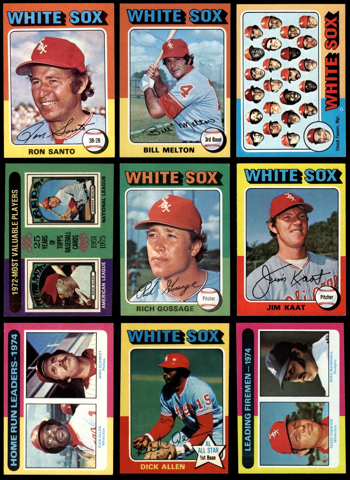 1975 Topps Chicago White Sox Team Set 6 - EX/MT 4723446